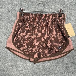 New Nike Size Small‎ Tempo Printed Running Shorts Brown Elastic Waist Activewear